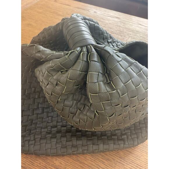 Cleobella Nia Woven Handbag Clutch Olive Green Hobo Slouchy - Picture 7 of 12